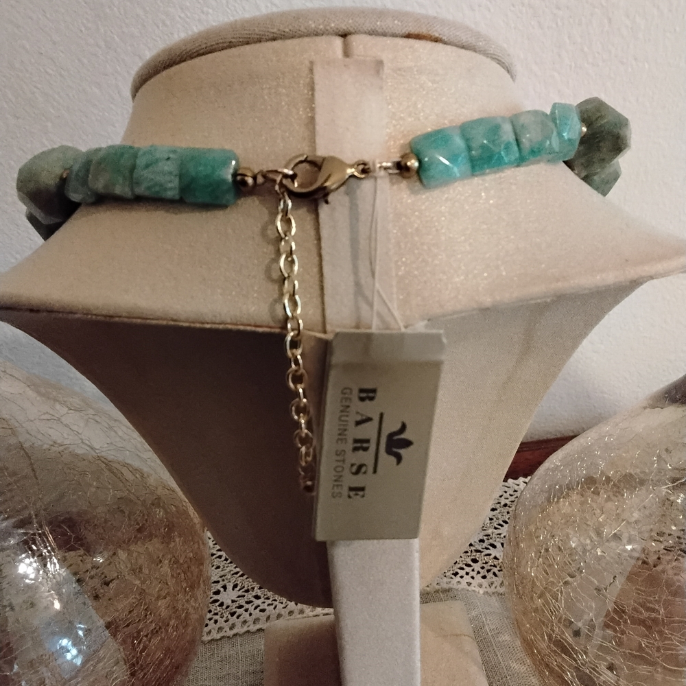 Beautiful Statement Piece Barse Genuine Stones and Gold Necklace - Picture 2 of 9